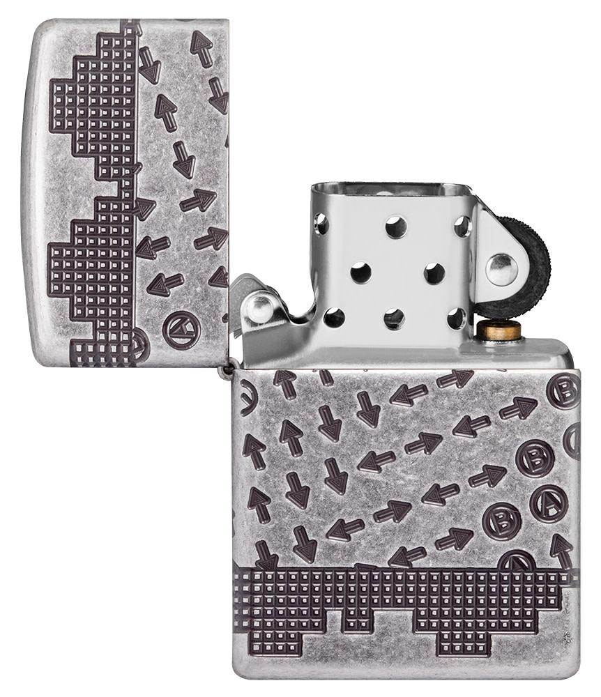 Zippo Gaming Cheat Code Armor® Antique Silver Windproof Lighter