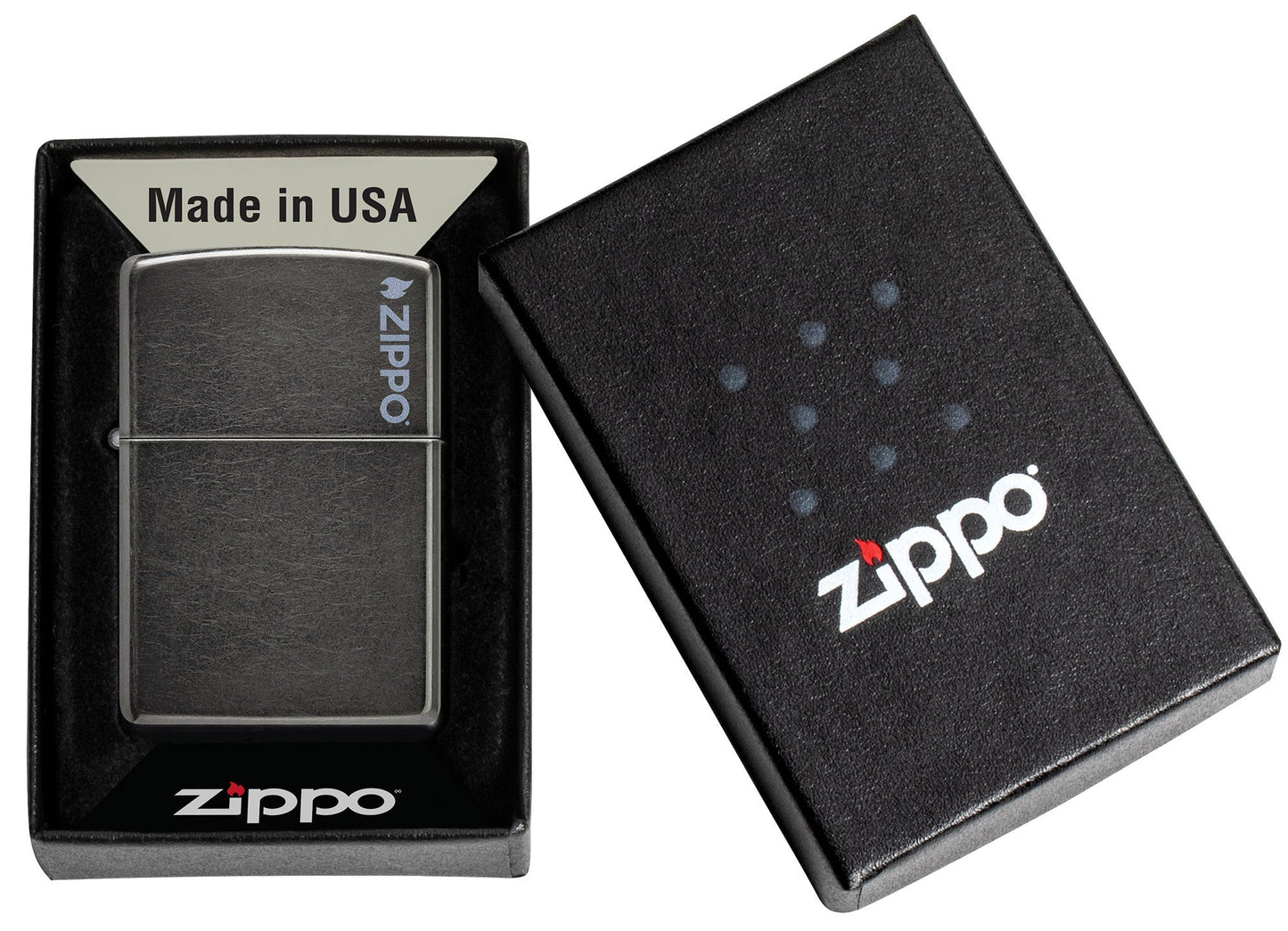 Zippo Classic Grey Logo Windproof Lighter