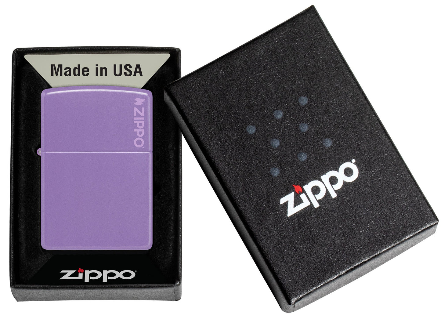 Zippo Classic Smoky Lavender Logo Windproof Lighter