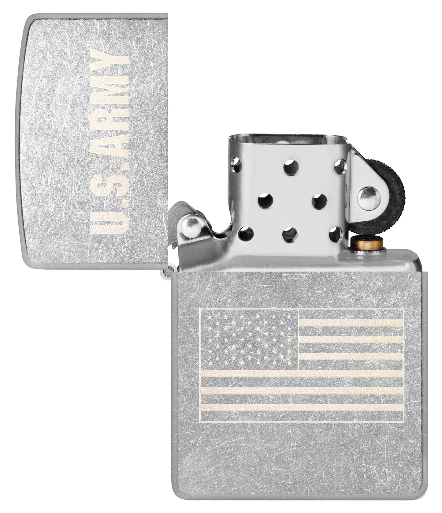 Zippo U.S. Army® Flag Design Street Chrome Windproof Lighter