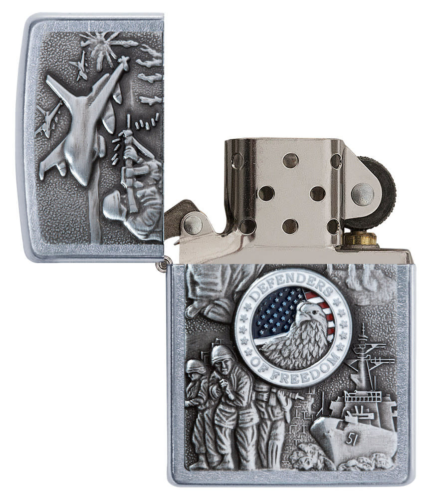 Zippo Joined Forces Military Emblem Chrome Lighter