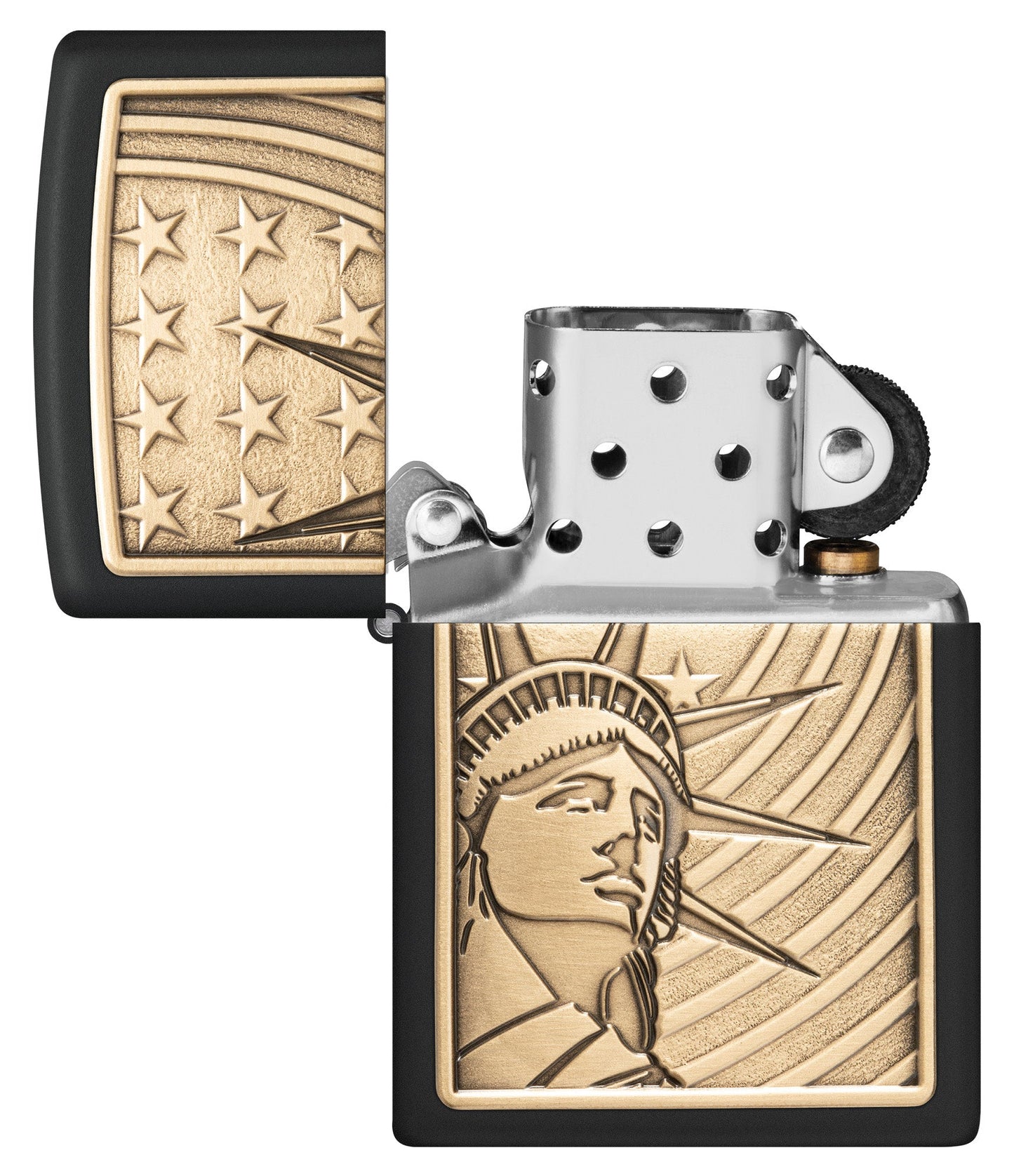 Zippo Lady Liberty Emblem Black Matte Windproof Lighter