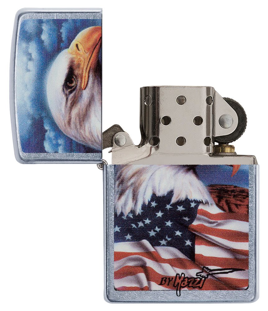 Zippo Mazzi® American Eagle Design Street Chrome Windproof Lighter