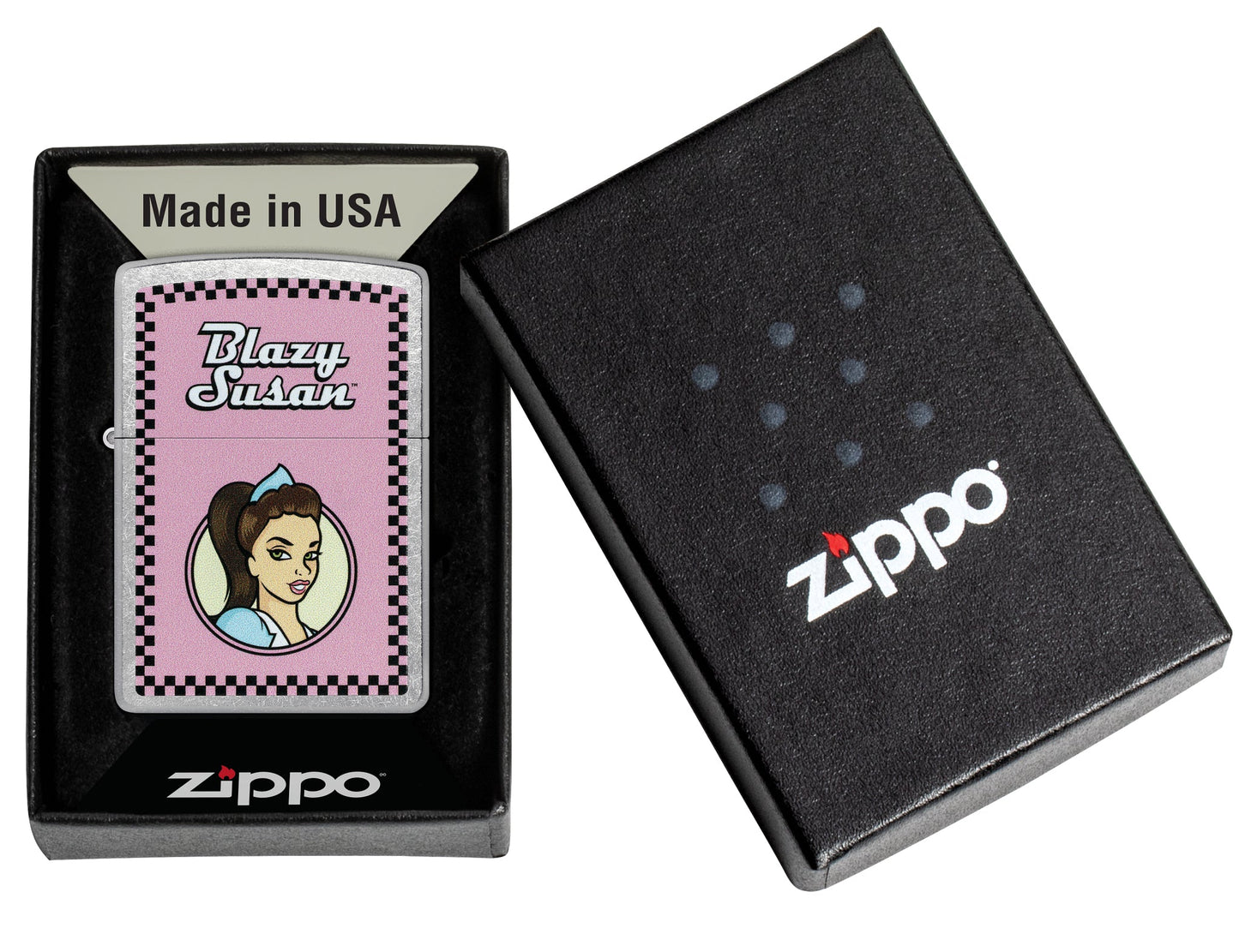 Zippo Blazy Susan™ Checker Design Street Chrome Windproof Lighter