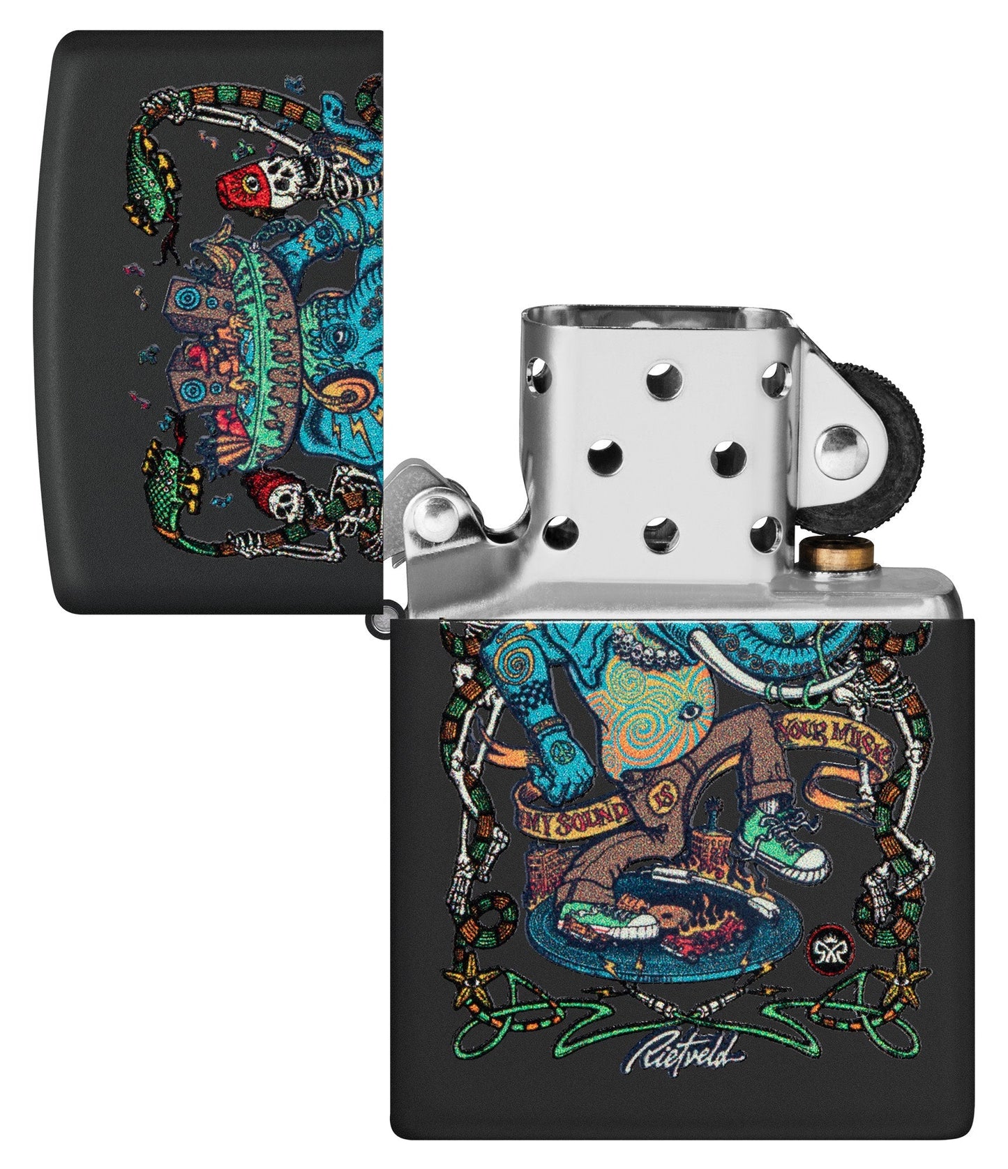 Zippo Rietveld Dance Party Design Black Matte Windproof Lighter
