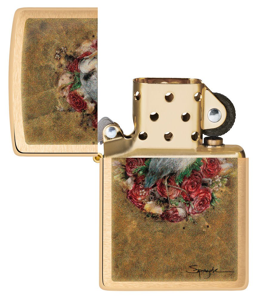 Zippo Spazuk Guns & Roses Design Brushed Chrome Windproof Lighter