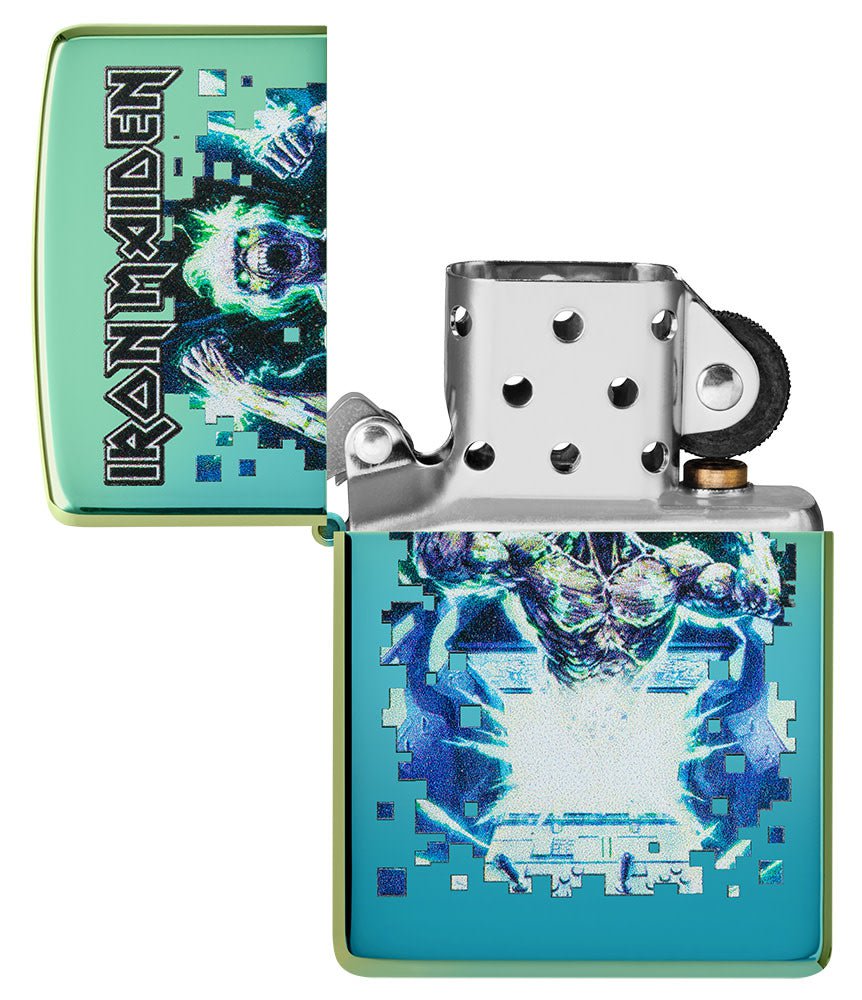 Zippo Iron Maiden Cyber Eddie Design High Polish Teal Windproof Lighter