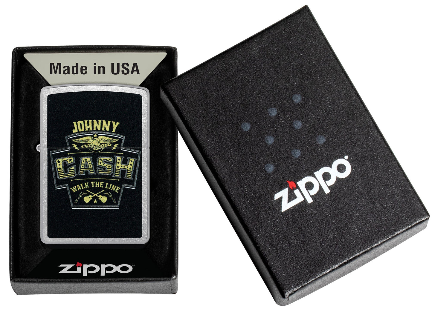 Zippo Johnny Cash Marquee Design Street Chrome Windproof Lighter