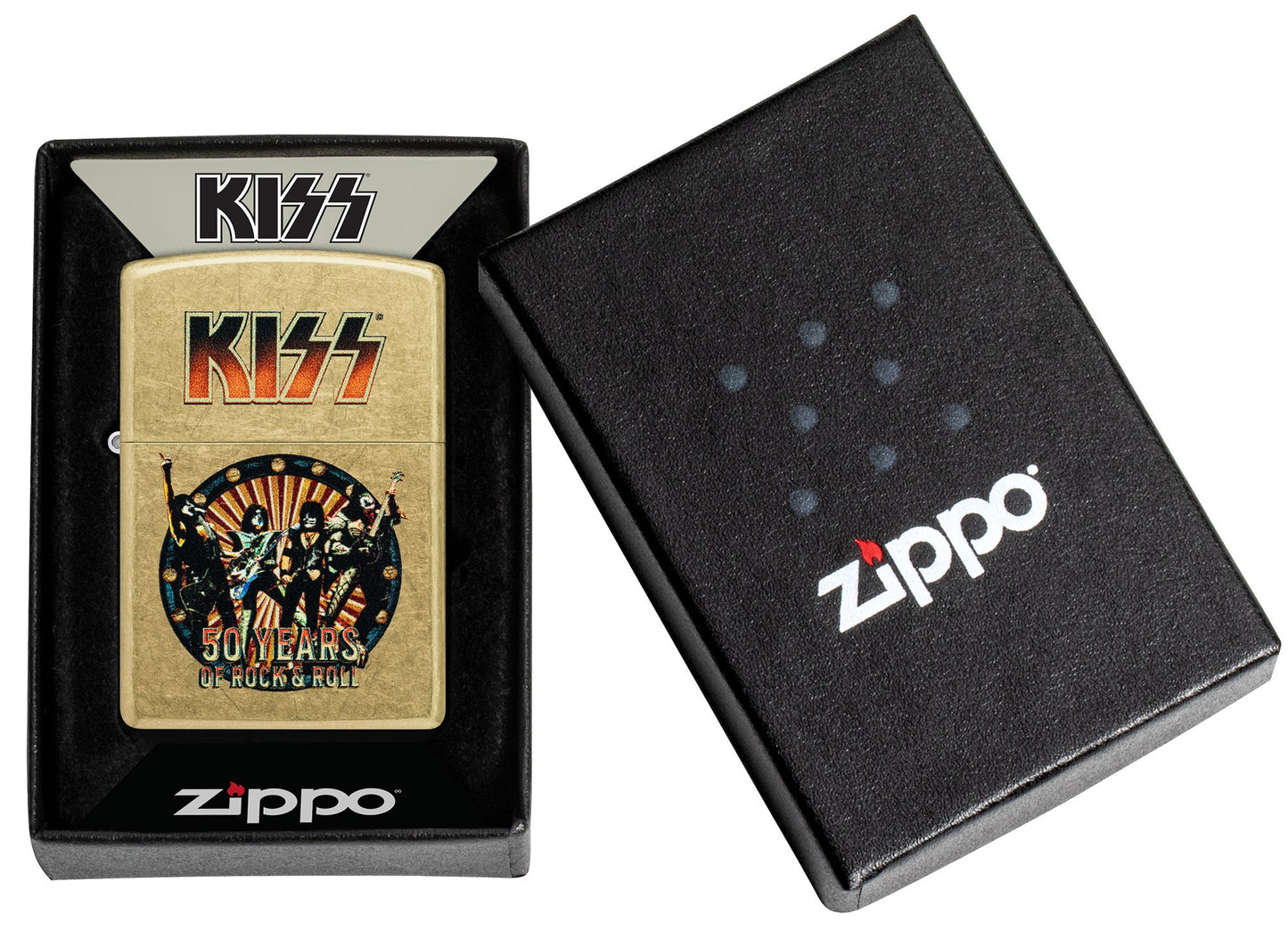 Zippo KISS® 50 Years Design Street Brass Windproof Lighter