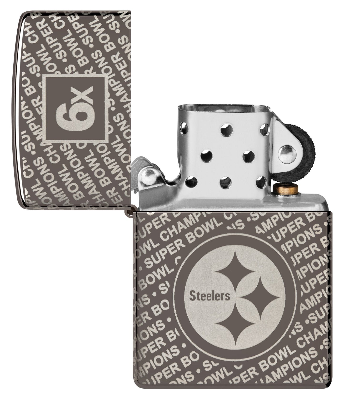 Zippo Super Bowl Champions Collectible - Pittsburgh Steelers Black Blue Windproof Lighter