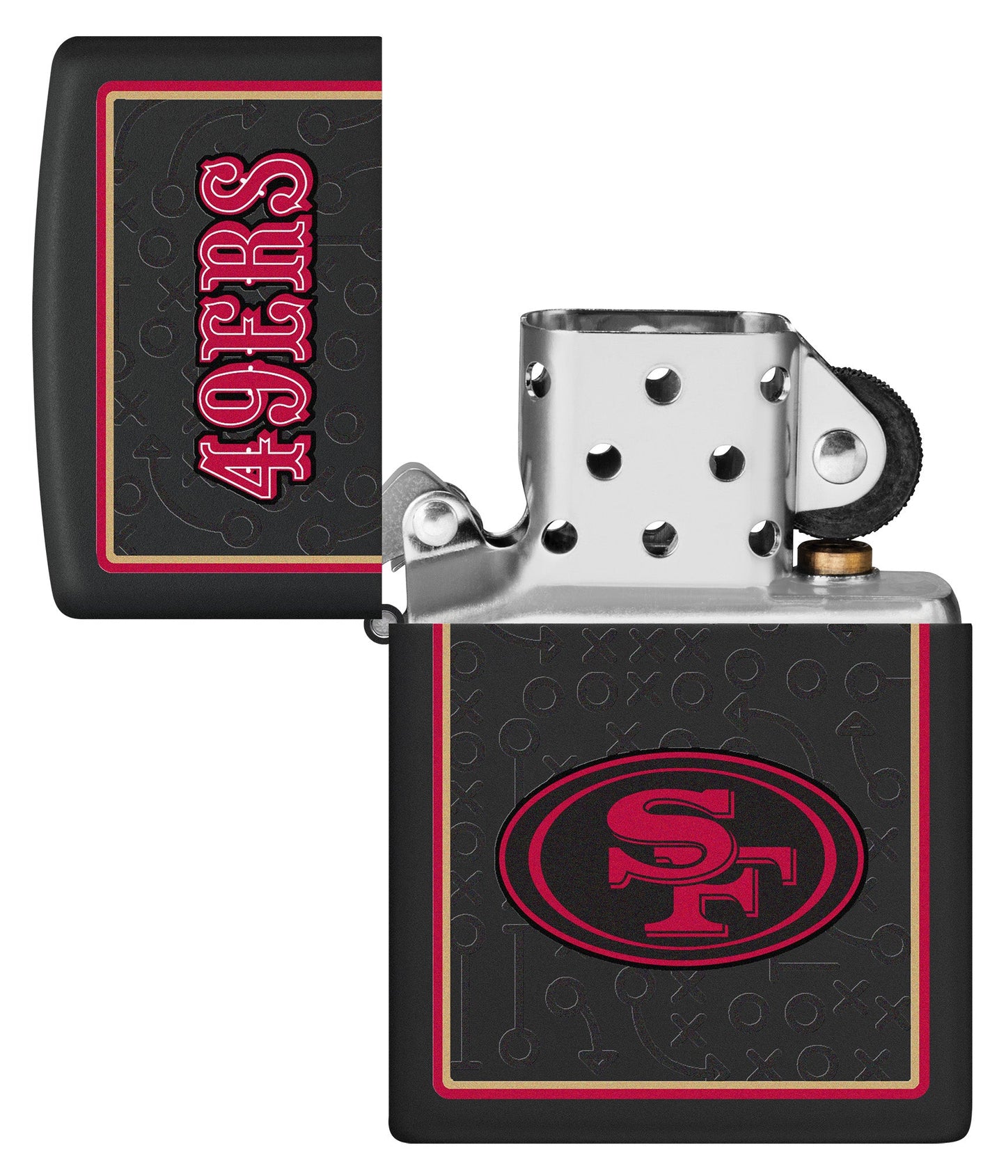 Zippo NFL San Francisco 49ers Playbook Design Black Matte Windproof Lighter