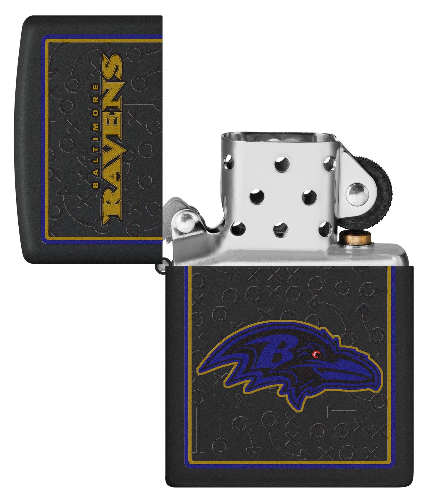 Zippo NFL Baltimore Ravens Playbook Design Black Matte Windproof Lighter