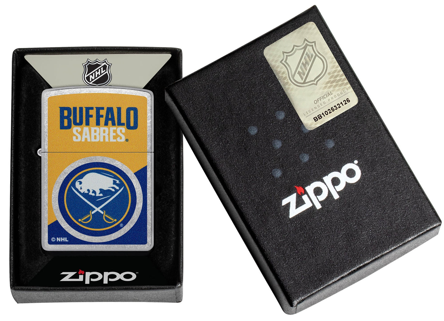 Zippo NHL® Buffalo Sabres® Colorblock Logo Design Street Chrome™ Windproof Lighter