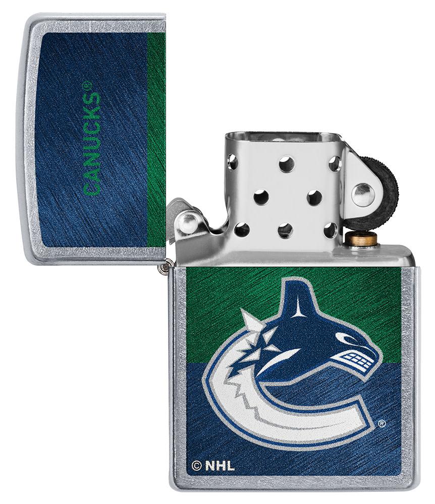 Zippo Vancouver Canucks® Icon Design Street Chrome Windproof Lighter