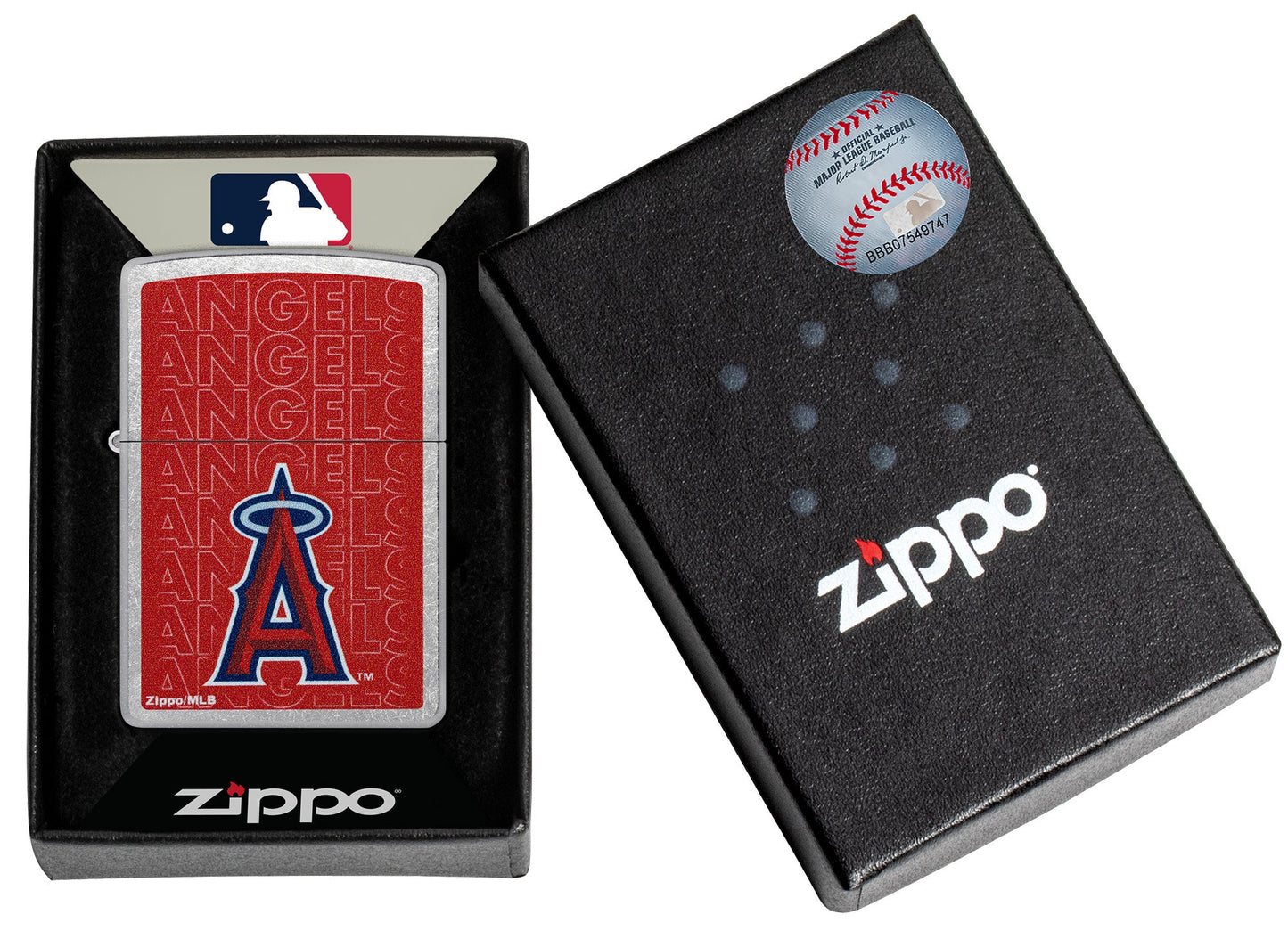 Zippo MLB® Los Angeles Angels™ Logo Design Street Chrome Windproof Lighter