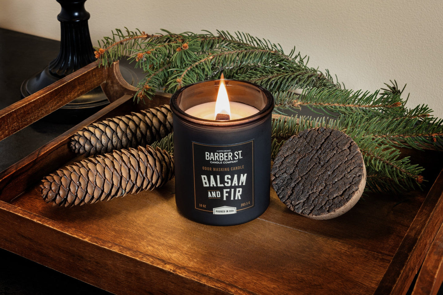 Zippo Barber Street Odor Masking Candle - Wooden Wick