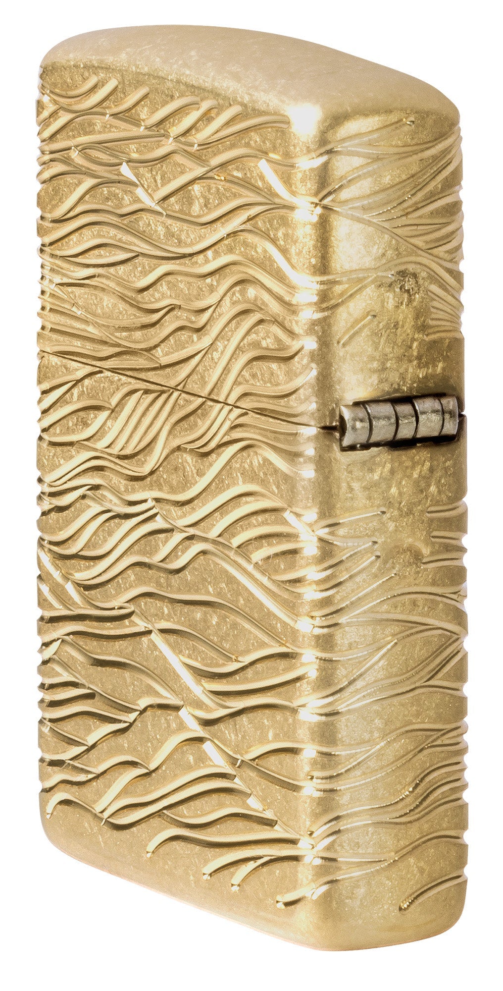 Zippo Luxury Waves Design Armor® Tumbled Brass Windproof Lighter