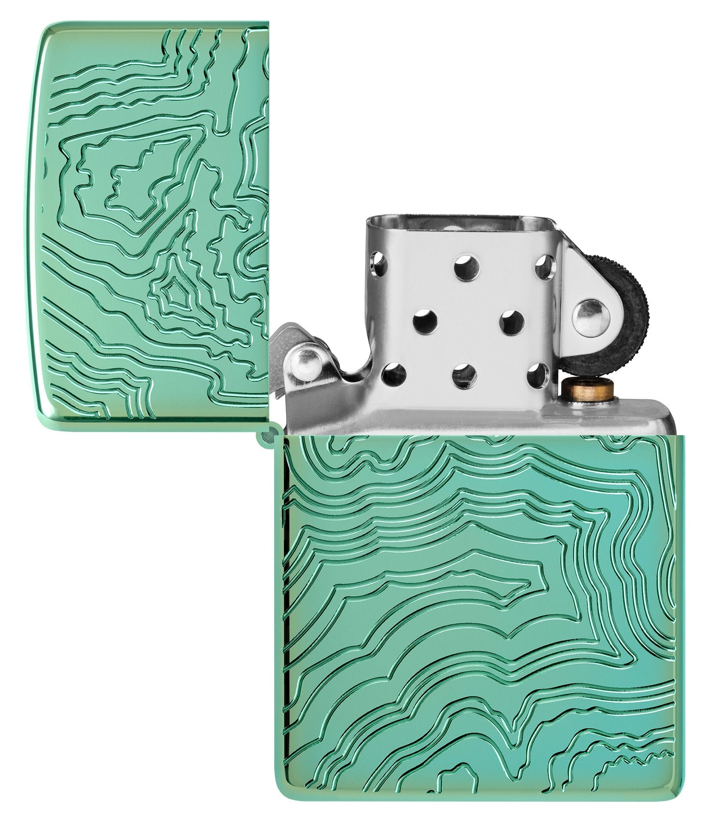 Zippo Map Armor High Polish Green Windproof Lighter