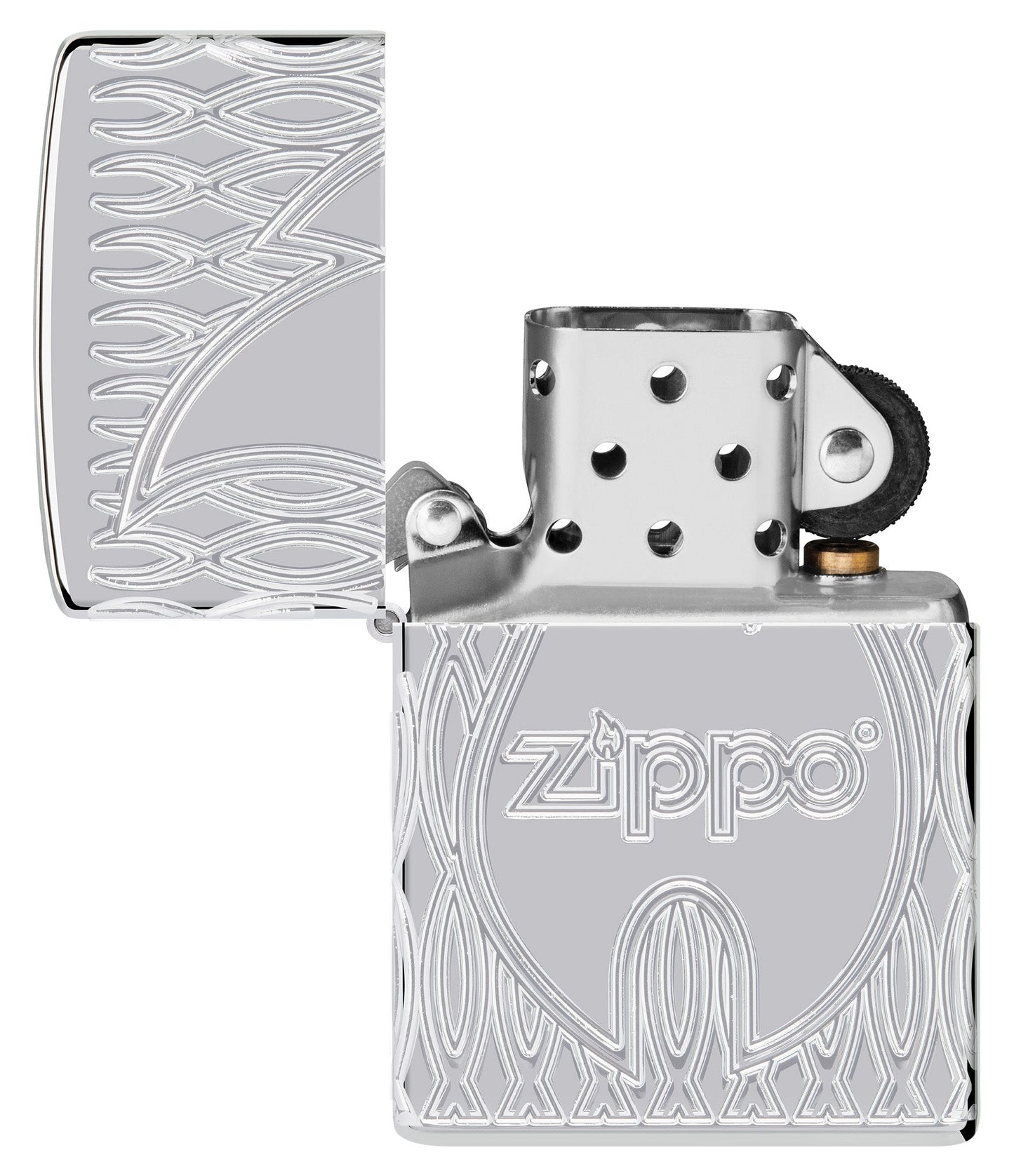 Zippo Flame Design Armor High Polish Chrome Windproof Lighter