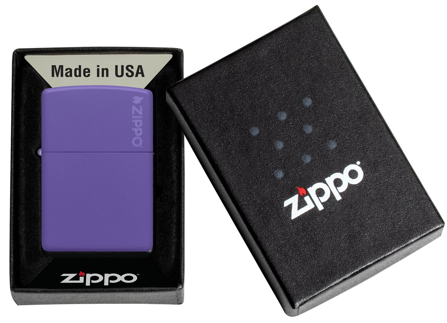 Zippo Classic Purple Matte Logo Windproof Lighter