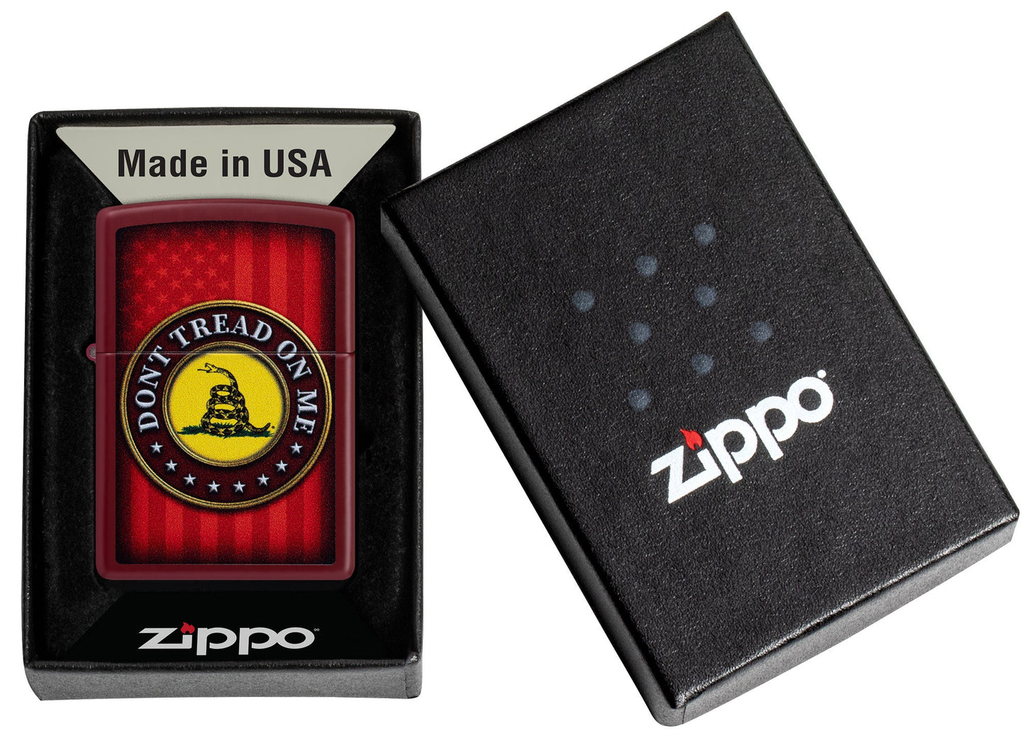 Zippo Dont Tread on Me® Crest Design Red Matte Windproof Lighter