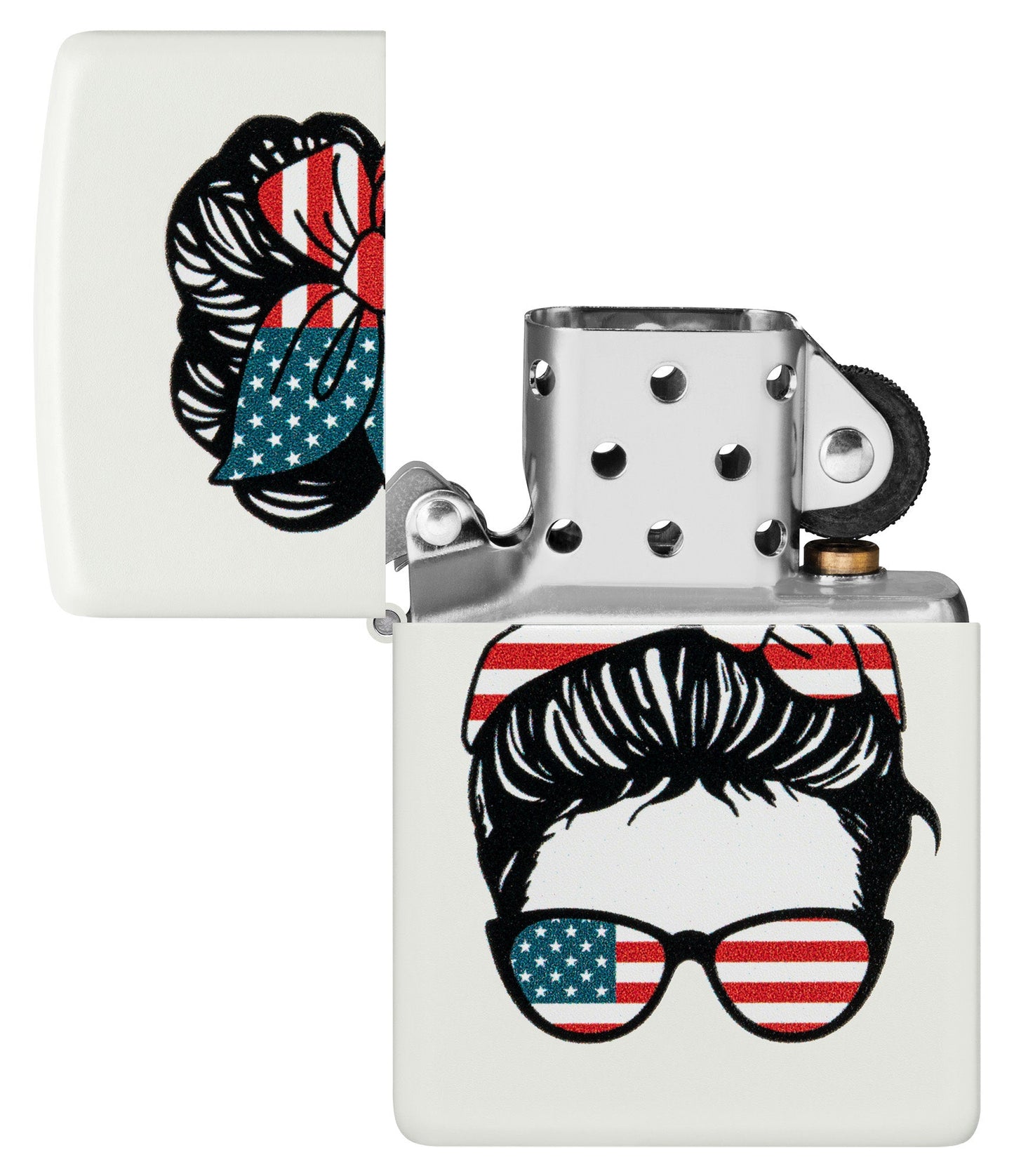 Zippo American Woman Design White Matte Windproof Lighter
