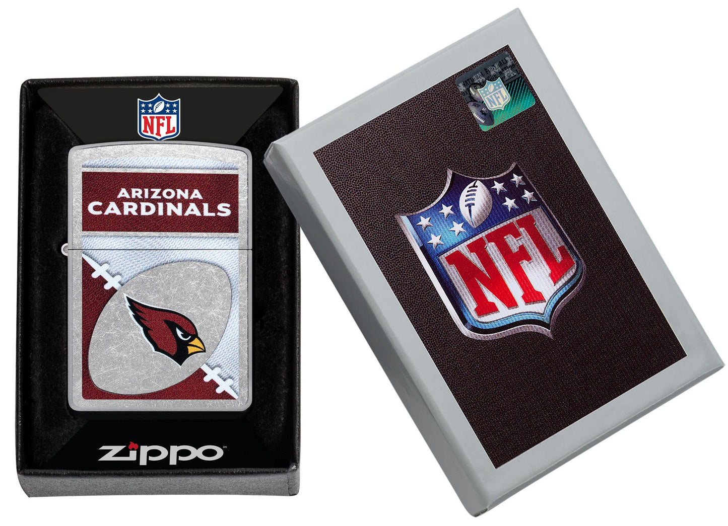 Zippo NFL Arizona Cardinals Chrome Logo Design Street Chrome Windproof Lighter