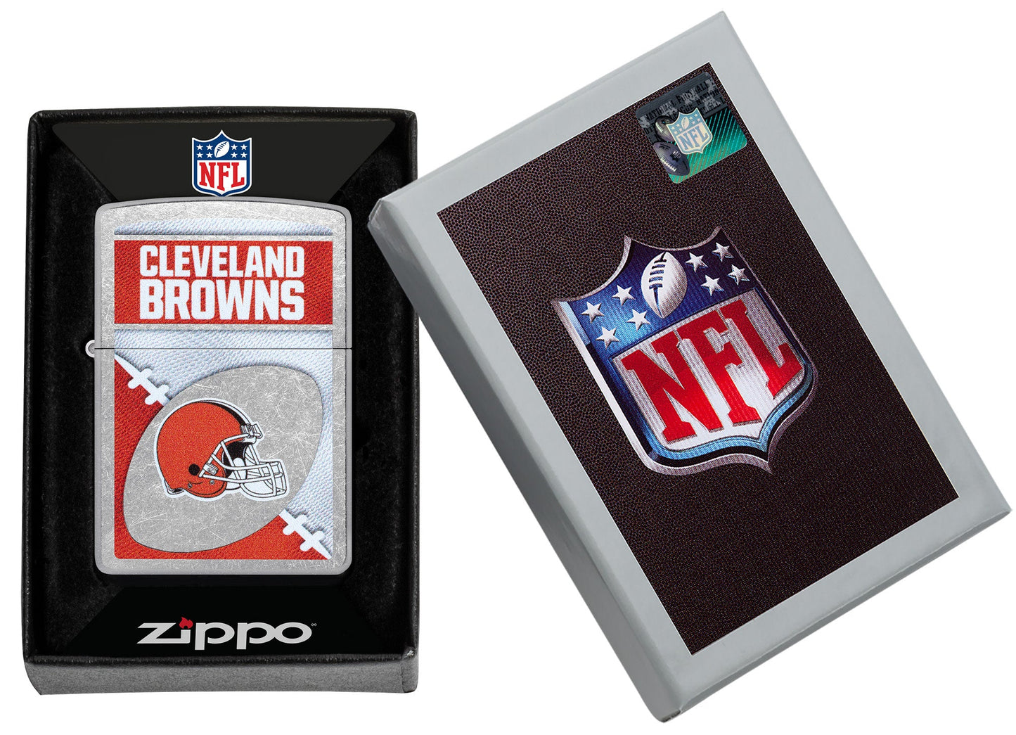 Zippo NFL Cleveland Browns Chrome Logo Design Street Chrome Windproof Lighter