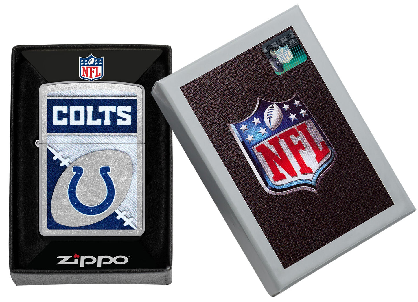 Zippo NFL Indianapolis Colts Chrome Logo Design Street Chrome Windproof Lighter