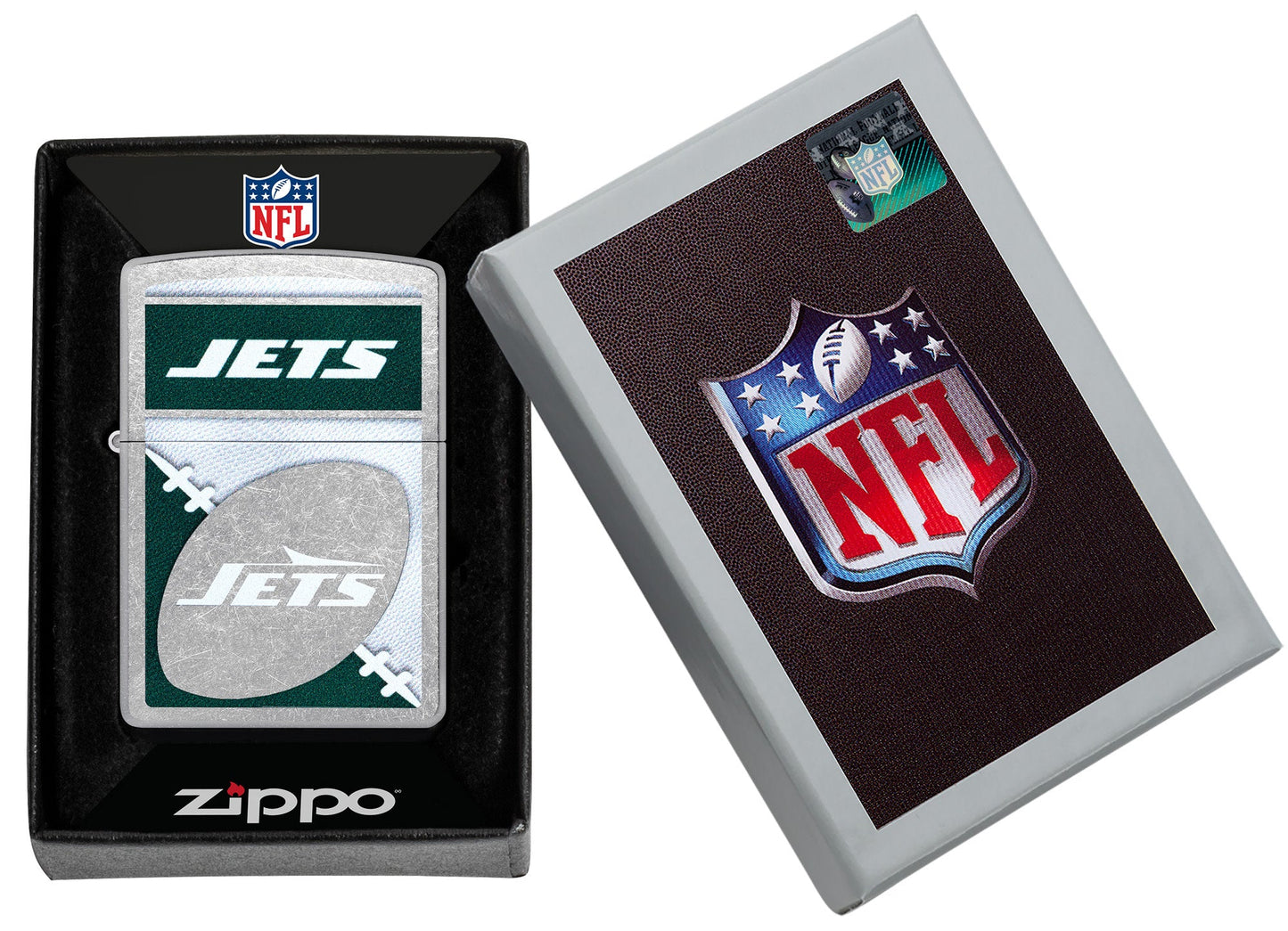 Zippo NFL New York Jets Chrome Logo Design Street Chrome Windproof Lighter