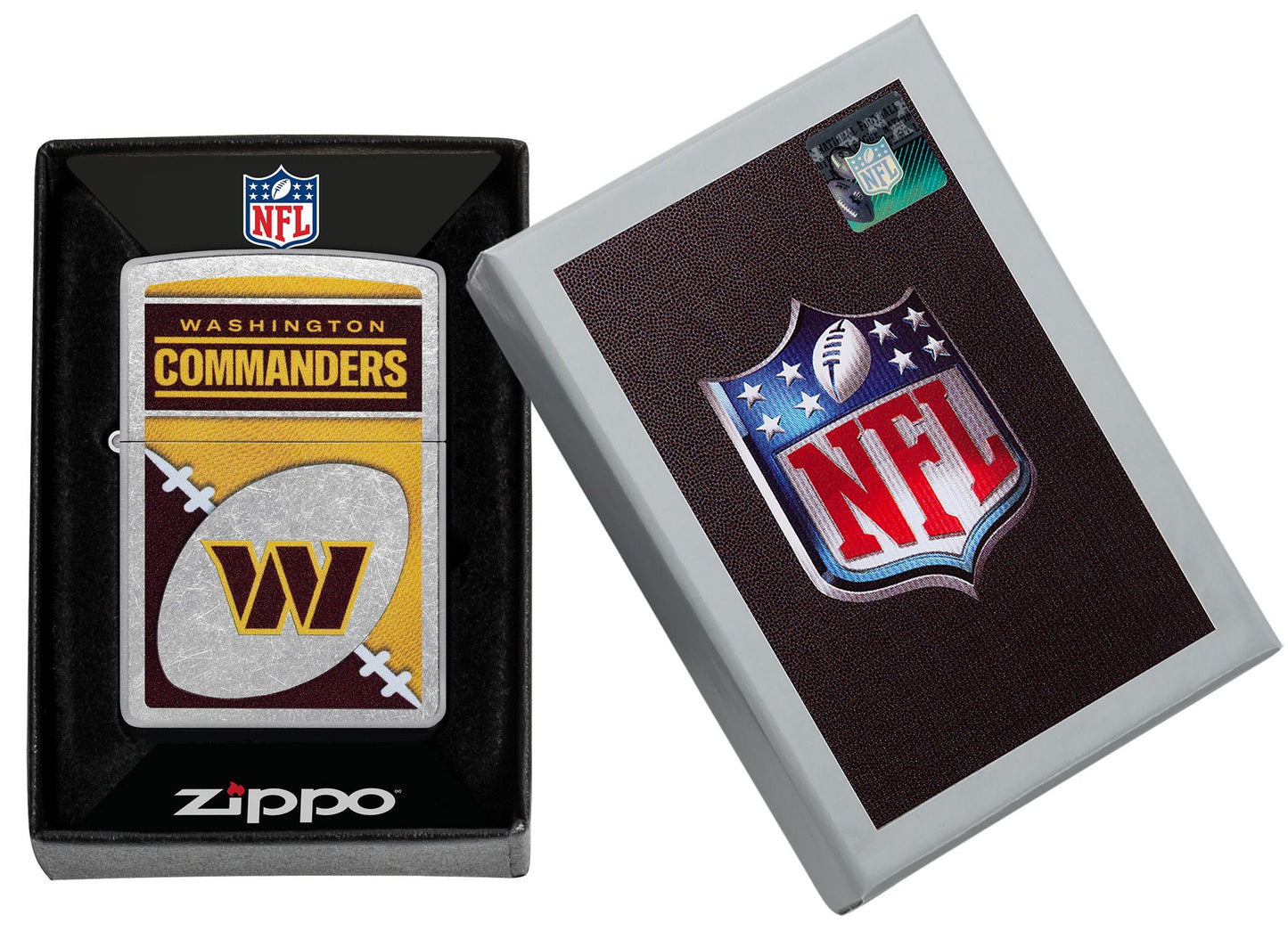 Zippo NFL Washington Commanders Chrome Logo Design Street Chrome Windproof Lighter