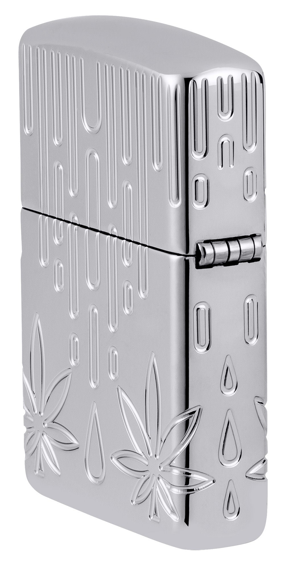 Zippo Waxy Leaf Design Armor® High Polish Chrome Windproof Lighter