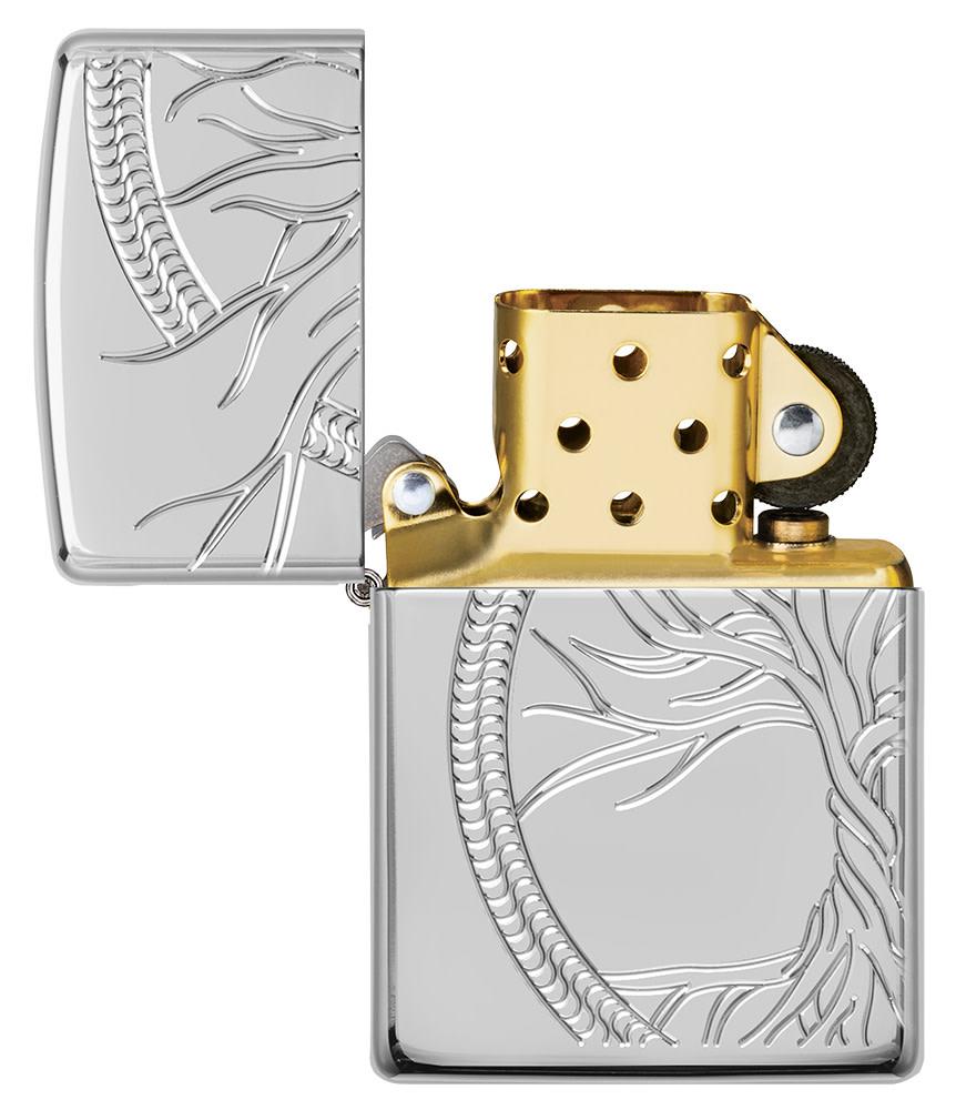 Zippo Armor® High Polish Sterling Silver Tree of Life Windproof Lighter