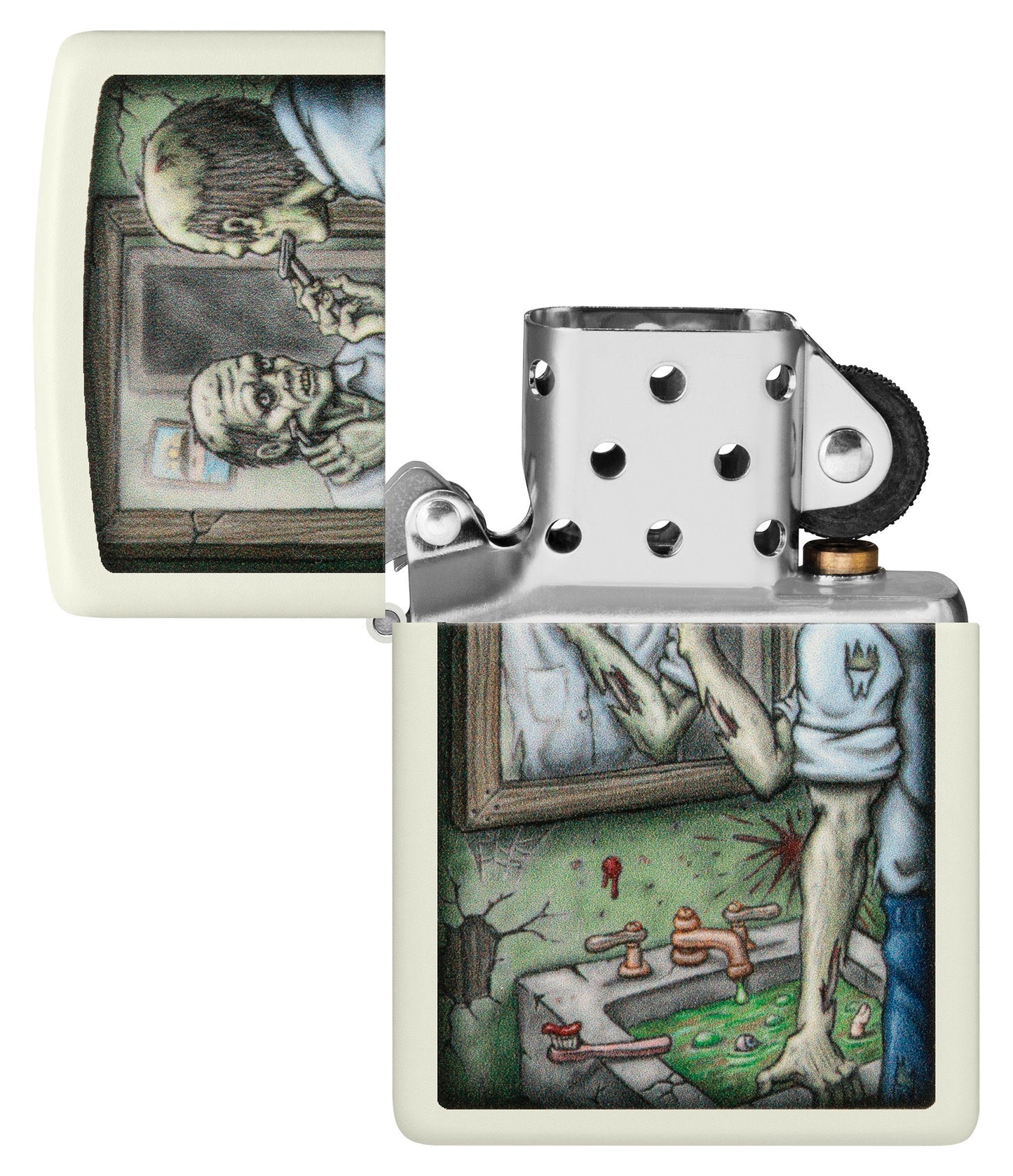 Zippo Zombie Shaving Design Glow In The Dark Windproof Lighter