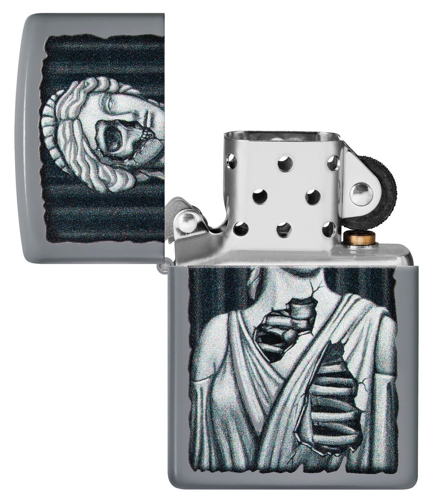 Zippo Lady Skull Design Flat Grey Windproof Lighter