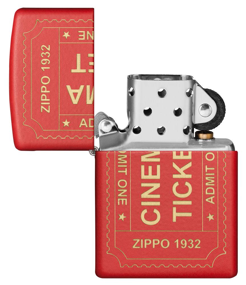 Zippo Cinema Ticket Red Matte Windproof Lighter