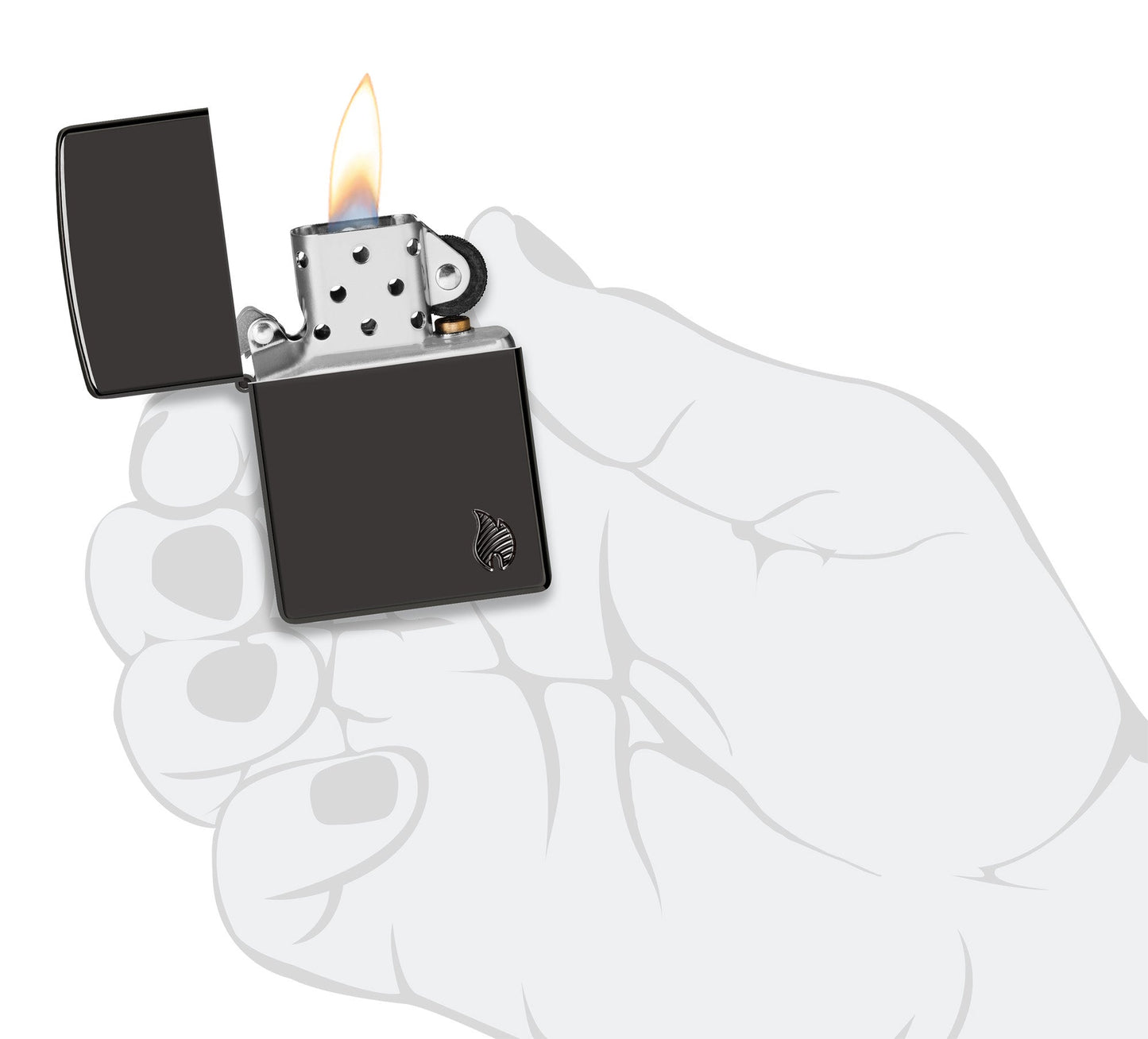 Zippo Armor® Series Flame High Polish Black Windproof Lighter