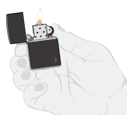 Zippo Armor® Series Flame High Polish Black Windproof Lighter