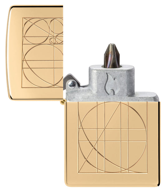 Zippo Golden Ratio Armor® High Polish Brass Windproof Lighter