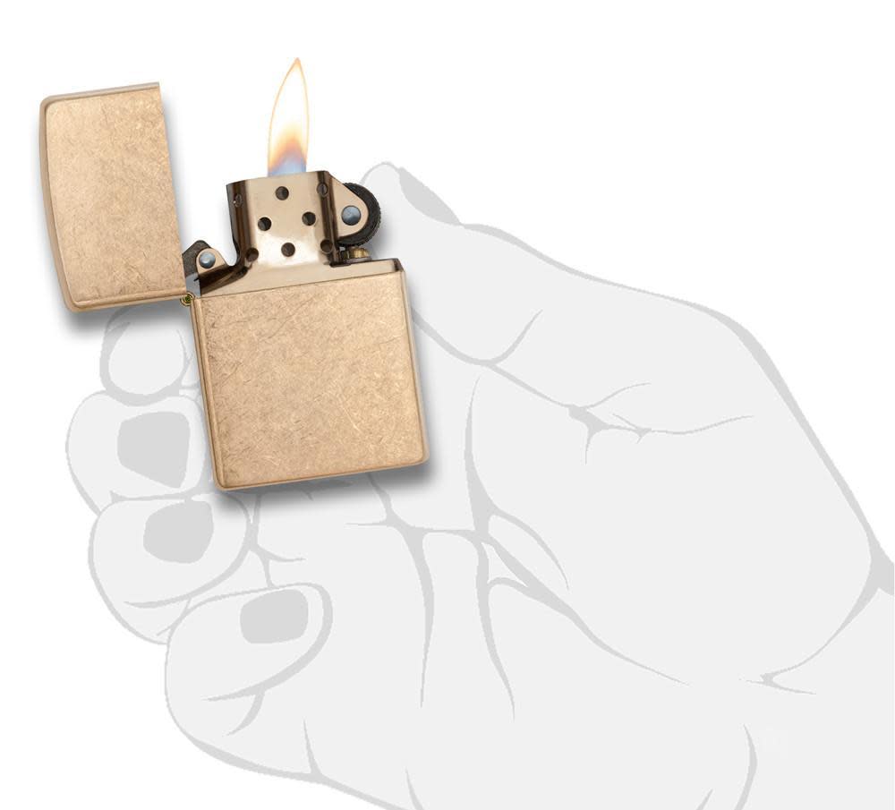Zippo Armor® Tumbled Brass Windproof Lighter