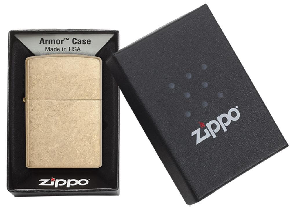 Zippo Armor® Tumbled Brass Windproof Lighter