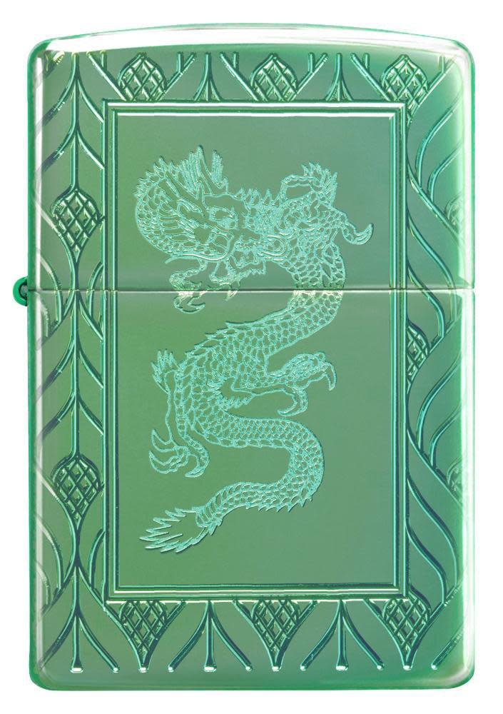 Zippo Armor® High Polish Green Elegant Dragon