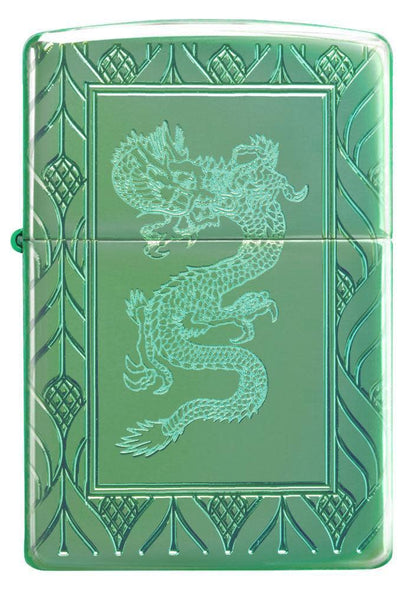 Zippo Armor® High Polish Green Elegant Dragon