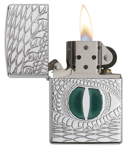 Zippo Green Dragon Eye Chrome Windproof Lighter