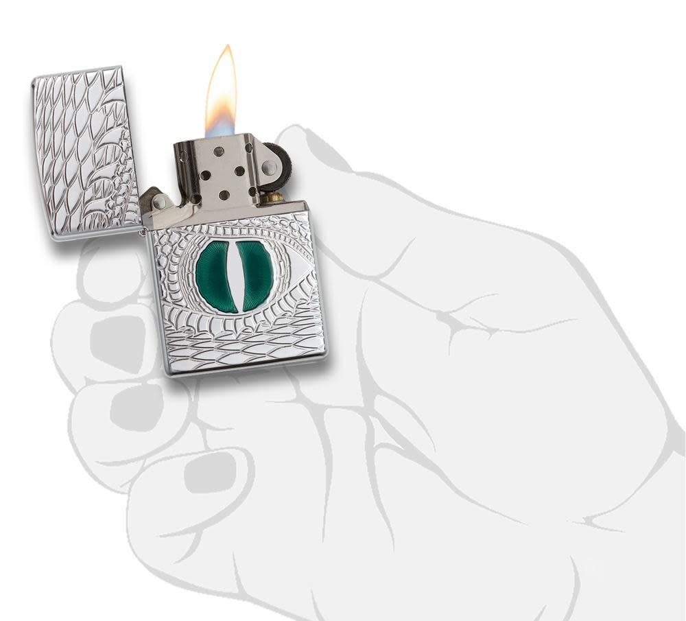 Zippo Green Dragon Eye Chrome Windproof Lighter