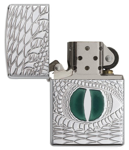 Zippo Green Dragon Eye Chrome Windproof Lighter