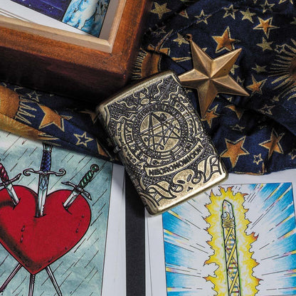 Zippo Armor® Antique Brass Book of the Dead Windproof Lighter
