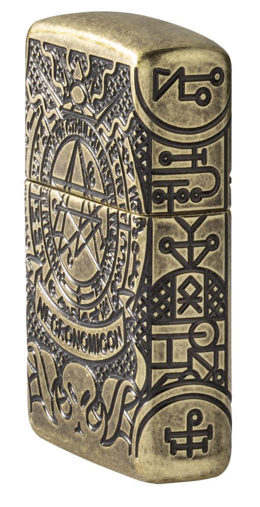Zippo Armor® Antique Brass Book of the Dead Windproof Lighter