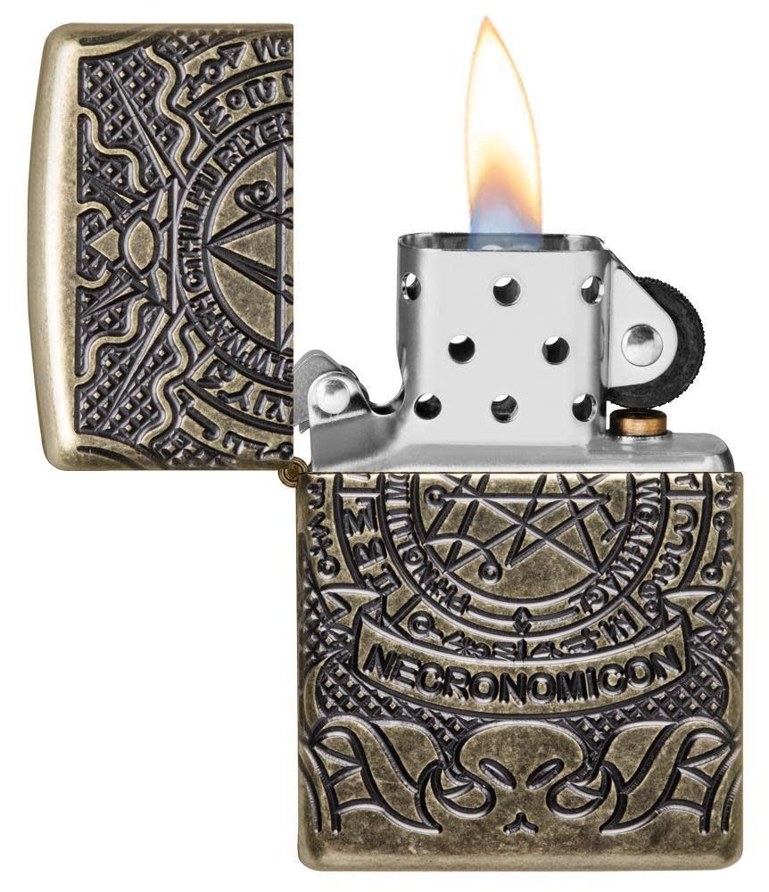 Zippo Armor® Antique Brass Book of the Dead Windproof Lighter