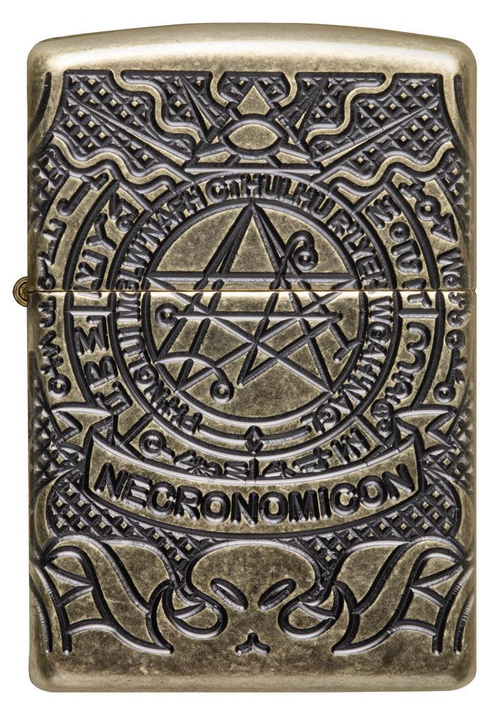 Zippo Armor® Antique Brass Book of the Dead Windproof Lighter